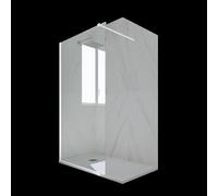 Parete doccia Walk-in da 100 CM H 200 Vetro Trasparente Profilo Bianco in pvc mod. Venus