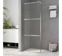 Parete Doccia Walk-in in Vetro Temperato di Sicurezza, Struttura in Alluminio con Profili Regolabili, Pannelli per Doccia, Parete Doccia per Vasca da Bagno, Trasparente, 98-100 x 195 cm