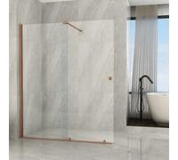 Parete Doccia Walk-In Scorrevole Profili Oro Rosa 8mm H195cm