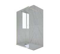 PARETE DOCCIA WALK-IN VETRO TRASPARENTE PROFILO CHAMPAGNE KOLORS