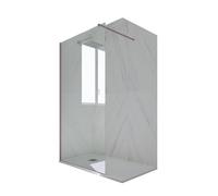 PARETE DOCCIA WALK-IN VETRO TRASPARENTE PROFILO LAVANDA KOLORS