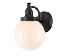 Parete Esterna Luci Lampada da Nero Eddystone Vetro Smerigliato Balkonlicht E27