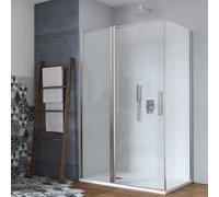 Parete fissa Box Doccia Porta Battente Clematis Cristallo 6 mm Telaio Alluminio - CONFEZIONE: 1 pz., Misure: 77-79xh195 cm Trasparente