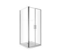 PARETE FISSA CRISTALLO PORTA BATTENTE TIPO SALOON BOX 2 LATI 70 75 80 85 90 100 110 120 VETRO 6 MM ANTICALCARE EASYCLEAN PROFILO CROMO APRE DENTRO FUORI H 190 CM (FISSO 100 X SALOON 75)