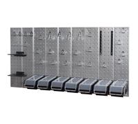 Parete forata portautensili in metallo con set di ganci parete forata + 7 sca...
