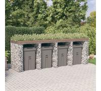 Parete Gabbioni Bidone Spazzatura 350x91x120 cm Ferro Zincato