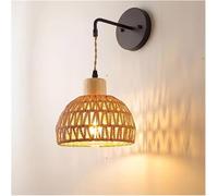Parete in Stile Giapponese Fatta Lampada Interno Intrecciata a Mano American Camera da Letto Vintage Soggiorno murale Moderna (Luce Neutra)