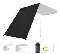 Parete Laterale per Tendalino Auto, Tessuto Oxford 420D Impermeabile | Pannello Estensione per Tenda Auto UPF 50+ con Picchetti, Corde e Borsa, per Campeggio(Black,160x200cm/5.2x6.6ft)
