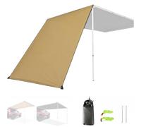 Parete Laterale per Tendalino Auto, Tessuto Oxford 420D Impermeabile | Pannello Estensione per Tenda Auto UPF 50+ con Picchetti, Corde e Borsa, per Campeggio(Beige,200x200cm/6.6x6.6ft)