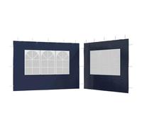 Parete laterale per tendostruttura, 2 pezzi con finestra in PE blu, accessorio essenziale per tendostruttura, materiale resistente UV e impermeabile, design pratico con finestre decorative, facile mon