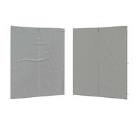 Parete Laterale Tenda Festa 2 Pezzi 200x195 cm Grigio Chiaro PE | Pannelli PE con zip centrale, elementi pieghevoli, UV acqua, uso esterno