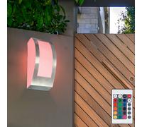 Parete LED Faretto Facciate RGB Telecomando Inox Cortile Esterno Lampada Dimmbar [EEK: F]