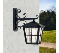 Parete Luci Nero Alluminio IP43 Rustico Idyllisch Esterno Lanterna Haustür Hof