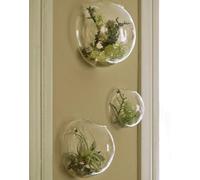 Parete Mouted Vaso di Fiori Terrario di Vetro Kit di 3 Bolle Hagig Plater Piccolo Acquario per Placig Air Plat Succulet Cacti Greeery per Idoor Outdoor Livig Room Decor, Clear, Style 1