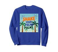Parete per Feste sulla Spiaggia Tropicale Shake Your Palms Palms Felpa, Unisex per Adulti, Blu Reale, M