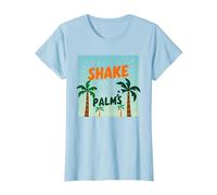 Parete per Feste sulla Spiaggia Tropicale Shake Your Palms Palms Maglietta, Donna, Celeste, XL