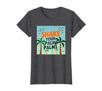 Parete per Feste sulla Spiaggia Tropicale Shake Your Palms Palms Maglietta, Donna, Grigio Scuro, XS
