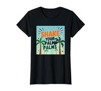 Parete per Feste sulla Spiaggia Tropicale Shake Your Palms Palms Maglietta, Donna, Nero, XS