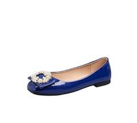 Parete per la Perle da Donna con Punta Quadrata Chiusa, Scarpe da Abito Slip-on Facili per Lavoro Comodi e Camminata