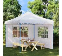 Parete per Tendostruttura in PE 2pz con Finestra Bianco Colore: BiancoMateriale: 100% PEDimensioni: 300 x 195 cm (L x A)Resistente all'acqua e ai raggi UVCon chiusura a anelli e ganciCon finestre deco