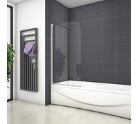 Parete Per Vasca Anta singola 80xH.140cm Sopravasca Vetro Temperato 4mm | Telaio in alluminio con trattamento di elettrofores,Girevole，Reversibile