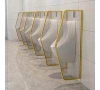 parete pubica da uomo Schermo Per La Privacy Dell'orinatoio Della Toilette, Divisorio Per Orinatoio E Deflettore Divisorio Per La Sanità Pubblica, Struttura In Acciaio(Gold,Partition*4)