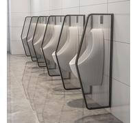 parete pubica da uomo Schermo Per La Privacy Dell'orinatoio Della Toilette, Divisorio Per Orinatoio E Deflettore Divisorio Per La Sanità Pubblica, Struttura In Acciaio(Schwarz,Partition*3)