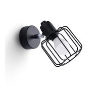 Parete Retrò Nero Regolabile Orientabile H:18 CM Piccolo per E14 Spot da Parete