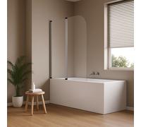 Parete Sopra Vasca Due Ante Orientabili Vetro Temperato 4mm 140x120cm Cromo Lucido - : , CONFEZIONE: 1 pz.