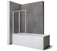 Parete sopravasca 1 lato in con struttura in alluminio e acrilico bianco 2 ante 91 cm