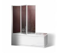 Parete sopravasca 1 lato in con struttura in alluminio e acrilico bianco 3 ante 134 cm