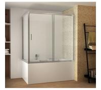 Parete Sopravasca 2 lato 6 mm Scorrevole in Cristallo Box Vasca da Bagno Doccia