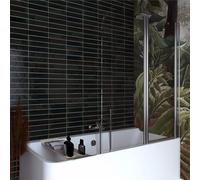 Parete sopravasca da 120cm anta fissa + anta orientabile reversibile