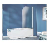 Parete vasca cristallo 75 cm H135 cm cromo Cromo