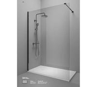 Parete Walk In Profili Neri H200 Anticalcare 6mm Trasparente