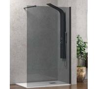 Parete Walkin H200cm Fumè 8mm Anticalcare Profili Gun Metal