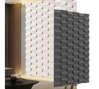 Pareti divisorie in PU Cave, Pannelli murali 3D in PU Nero - Piastrelle testurizzate Resistenti all'Acqua per Soggiorno, Camera da Letto, Hotel e Ufficio - 16 Mattoni profilati Moderni per l