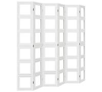 Pareti Divisorie per Interni Paravento da Interno Separe Divisorio Esterno Frangivista Balcone - Divisorio Ambienti 6Pannelli Bianco Legno Massello di Paulownia per Soggiorno Ufficio Negozio