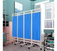 pareti indipendenti, Schermo for la privacy pieghevole e rotolante con ruote, 4 pannelli, 180 cm, multicolore, for sala esami del reparto clinico(A)