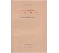Pareti,Luigi. - Studi minori di storia antica. Vol.I: Preistoria e storia antica