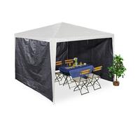 Pareti tende set 3 gazebo laterali 2x3 m parasole telo impermeabile esterno PE