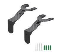 PARFCO 2 Pezzi Porta Casco Moto da Parete, Nero Porta Casco Moto, ABS Appendi Casco, con Gancio Chiave, con Viti e Tubo di Espansione, per Appendere Caschi e Indumenti