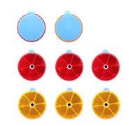 PARFCO 8 Pezzi Catarifrangente Moto, Rotondo Autoadesivo Catarifrangente Bici da 60 mm, Giallo e Rosso Kit Riflettore per Rimorchio, Diametro Foro 6 mm, per Moto, Biciclette