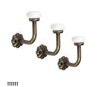 PARFCO Appendini a Parete in Ceramica, 3 Pezzi Ganci Appendiabiti da Paretecolor Bronzo, Appendino da Muroda Bagno Materiale in Lega di Zinco per Appendere Vestiti, Cappelli