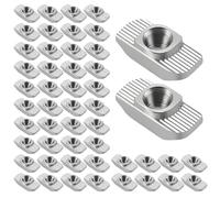 PARFCO Dadi A T-Scanalatura, 100 Pezzi in Acciaio al Carbonio Dado A T Martello, M5 Argento Dado A Testa Martello, Serie 20 Dados A Martello, per Edilizia, Costruzione di Telai in Alluminio