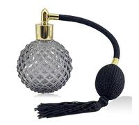 Parfumlism Flacone spray per profumo da 1 pezzo da 100 ml,bottiglia atomizzatore ricaricabile vintage in cristallo di colore sfumato con nappa lunga (nero)