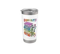 Pari diritti Libri Gentilezza Pace Amore Inclusione Bicchiere termico in acciaio inox doppia parete