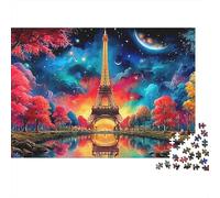 Parigi amore scena 1000 Pezzi Puzzle Per Adolescenti in Cartoncino Premium Relax Mentale Gioco Educativo Starry Torre Arte Regalo Di Festa Per Giovani Fan 70x50cm/1000pcs