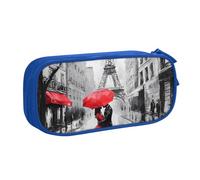 Parigi, astuccio per ragazzi e ragazze, con Torre Eiffel, grande astuccio per penne e cancelleria, organizer per scuola, ufficio, borsa per trucchi con cerniera, rosa, 21x5x10.5cm, Astuccio per