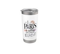Parigi chiama e io devo andare Bicchiere termico in acciaio inox doppia parete